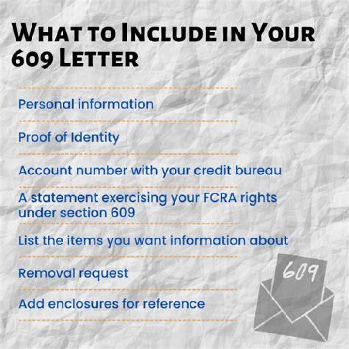 How can I get a 609 letter?