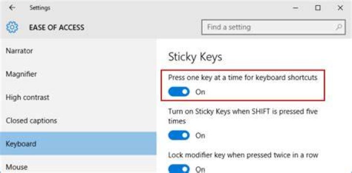 How do I turn off Sticky Keys in Windows?
