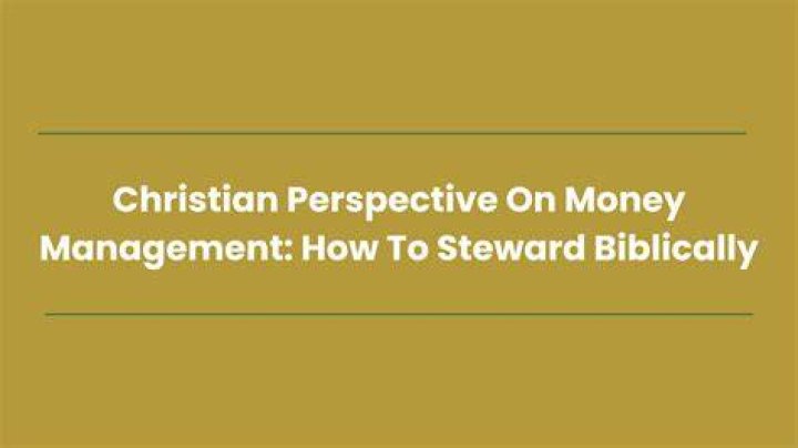How do you manage money biblically?