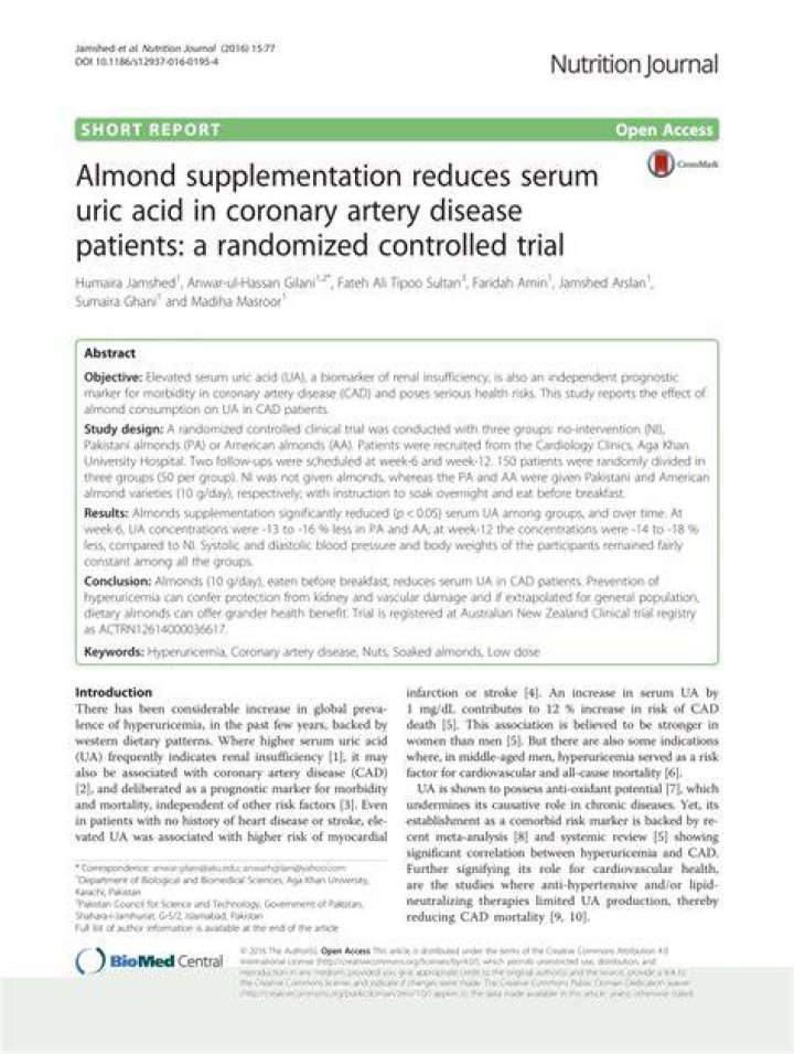 Is Almond good for uric acid?