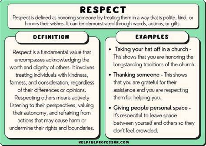 What is a good example of respect?