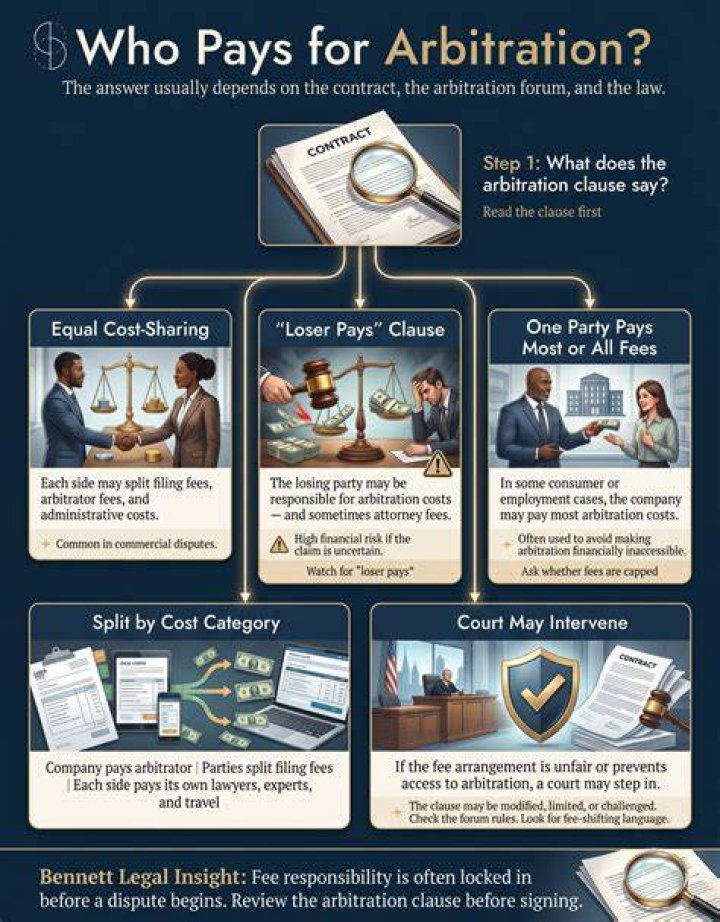 Who pays the cost of arbitration?